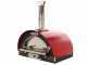 Forno a gas e a legna per pizza da esterno Family Rosso - per 4 pizze