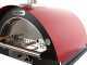 Forno a gas e a legna per pizza da esterno Family Rosso - per 4 pizze