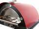 Forno a gas e a legna per pizza da esterno Family Rosso - per 4 pizze