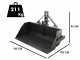 Blackstone B-PAL 180 - Pala posteriore per trattore - con lama da 180 cm - Portata 700Kg