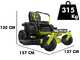 Ryobi ZTR480ex - Trattorino tagliaerba a batteria a raggio zero - Motore elettrico a batteria 48V/100Ah - taglio da 107cm - 2in1