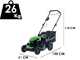 Greenworks GD48LM46 - Tagliaerba a batteria 48V - SENZA BATTERIA E CARICABATTERIA