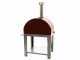Fontana Mangiafuoco Rosso - Forno a legna da esterno con carrello