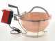 NuovaFac Cuoca Automatica - Paiolo in rame elettrico martellato per polenta base tonda 6L - 24W
