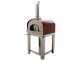 Seven Italy Persefone Rosso - Forno a legna da esterno con carrello