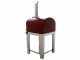 Seven Italy Persefone Rosso - Forno a legna da esterno con carrello