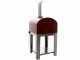 Seven Italy Persefone Rosso - Forno a legna da esterno con carrello