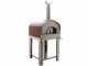Seven Italy Persefone Rosso - Forno a legna da esterno con carrello