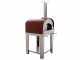 Seven Italy Persefone Rosso - Forno a legna da esterno con carrello