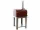Seven Italy Persefone Rosso - Forno a legna da esterno con carrello