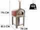 Seven Italy Persefone Rosso - Forno a legna da esterno con carrello