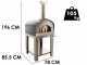 Seven Italy Persefone Antracite - Forno a legna da esterno con carrello