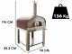 Seven Italy Ade Rosso - Forno a legna da esterno con carrello