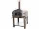Seven Italy Ade Rosso - Forno a legna da esterno con carrello