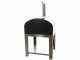 Seven Italy Ade Antracite - Forno a legna da esterno con carrello