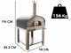 Seven Italy Ade Antracite - Forno a legna da esterno con carrello