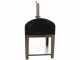 Seven Italy Ade Antracite - Forno a legna da esterno con carrello