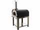 Seven Italy Ade Antracite - Forno a legna da esterno con carrello