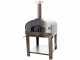 Seven Italy Ade Antracite - Forno a legna da esterno con carrello
