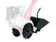 Kit fresa cm 32 + coppia ruote ferro mm 350x50 per motocoltivatore