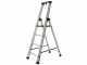 S.T.P. Issima A07IS175, 4 gradini, 1.51 m - Scalandrino in alluminio con cavalletto - Altezza stimata operativa 2.89 m