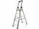 S.T.P. Issima A07IS225, 6 gradini, 1.97 m - Scalandrino in alluminio con cavalletto - Altezza stimata operativa 3.35 m