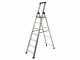 S.T.P. Issima A07IS250, 7 gradini, 2.20 m - Scalandrino in alluminio con cavalletto - Altezza stimata operativa 3.58 m
