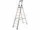 S.T.P. Issima A07IS275, 8 gradini, 2.43 m - Scalandrino in alluminio con cavalletto - Altezza stimata operativa 3.81 m