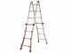 S.T.P. New Red A20NR, 2x8 gradini, 3.90 m - Scala in alluminio telescopica - Altezza stimata operativa 4.90 m