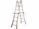 S.T.P. New Red A20NR, 2x8 gradini, 3.90 m - Scala in alluminio telescopica - Altezza stimata operativa 4.90 m