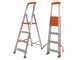 Gierre Stabila AL710, 4 gradini, 1.87 m - Scalandrino in alluminio con cavalletto - Altezza stimata operativa 2.87 m