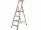 Gierre Stabila AL710, 4 gradini, 1.87 m - Scalandrino in alluminio con cavalletto - Altezza stimata operativa 2.87 m