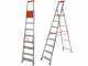 Gierre Stabila AL750, 8 gradini, 2.84 m - Scalandrino in alluminio con cavalletto - Altezza stimata operativa 3.84 m