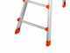 Gierre Peppina AL003, 2x9 gradini, 4.34 m - Scala in alluminio telescopica - Altezza stimata operativa 5.34 m