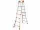Gierre Peppina AL003, 2x9 gradini, 4.34 m - Scala in alluminio telescopica - Altezza stimata operativa 5.34 m