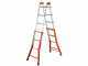 Gierre Peppina AM020, 2x9 gradini, 4.33 m - Scala in acciaio+alluminio telescopica - Altezza stimata operativa 5.33 m