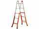 Gierre Peppina A0010, 2x6 gradini, 2.81 m - Scala in acciaio telescopica - Altezza stimata operativa 3.70 m