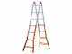 Gierre Peppina A0050, 2x9 gradini, 4.32 m - Scala in acciaio telescopica - Altezza stimata operativa 5.32 m