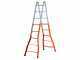 Gierre Peppina A0080, 2x10 gradini, 4.85 m - Scala in acciaio telescopica - Altezza stimata operativa 5.85 m
