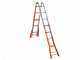 Gierre Peppina A0080, 2x10 gradini, 4.85 m - Scala in acciaio telescopica - Altezza stimata operativa 5.85 m