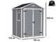 Keter Manor grigio - Casetta da giardino - Con finestra laterale - 185x152x226 cm