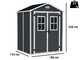 Keter Manor nero - Casetta da giardino - Con finestre frontali - 185x152x226 cm