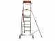 Facal Cast&agrave; CTA-5, 4 gradini, 2.32 m - Scala in alluminio pieghevole su ruote - Altezza stimata operativa 3.11 m