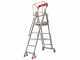 Facal Cast&agrave; CTA-5, 4 gradini, 2.32 m - Scala in alluminio pieghevole su ruote - Altezza stimata operativa 3.11 m