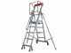 Facal Cast&agrave; CTA-5, 4 gradini, 2.32 m - Scala in alluminio pieghevole su ruote - Altezza stimata operativa 3.11 m