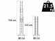 S.T.P. Tria 3TR A10069103315, 3x10 gradini, 7.35 m - Scala a sfilo in alluminio - Altezza stimata operativa 8.35 m