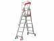 Facal Cast&agrave; CTA-6, 5 gradini, 2.60 m - Scala in alluminio pieghevole su ruote - Altezza stimata operativa 3.39 m