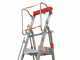Facal Cast&agrave; CTA-6, 5 gradini, 2.60 m - Scala in alluminio pieghevole su ruote - Altezza stimata operativa 3.39 m
