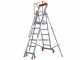 Facal Cast&agrave; CTA-6, 5 gradini, 2.60 m - Scala in alluminio pieghevole su ruote - Altezza stimata operativa 3.39 m