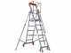 Facal Cast&agrave; CTA-8, 7 gradini, 3.16 m - Scala in alluminio pieghevole su ruote - Altezza stimata operativa 3.95 m